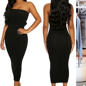 Naked Wardrobe Meant Tu-be Tube Maxi Dress Black Size XS 🌺
